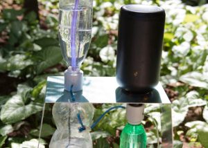 Investigador crea irrigador solar automático con botellas usadas