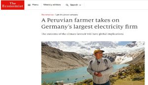The Economist resalta lucha medioambiental de campesino peruano contra gigante energético alemán